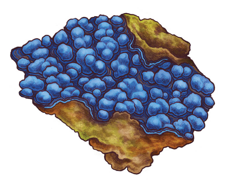 Azurite mineral artwork