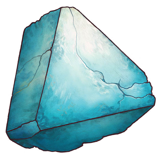 Blue topaz stone artwork