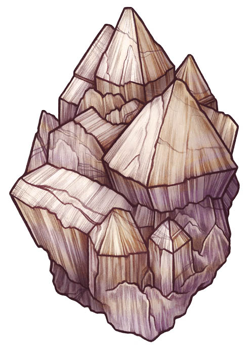 Elestial quartz gem artwork