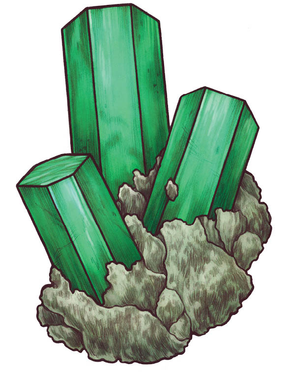 Emerald stone artwork