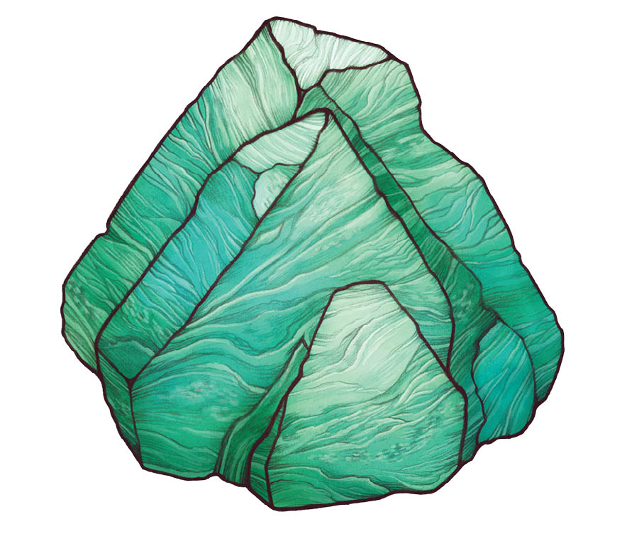 Green flourite mineral artwork