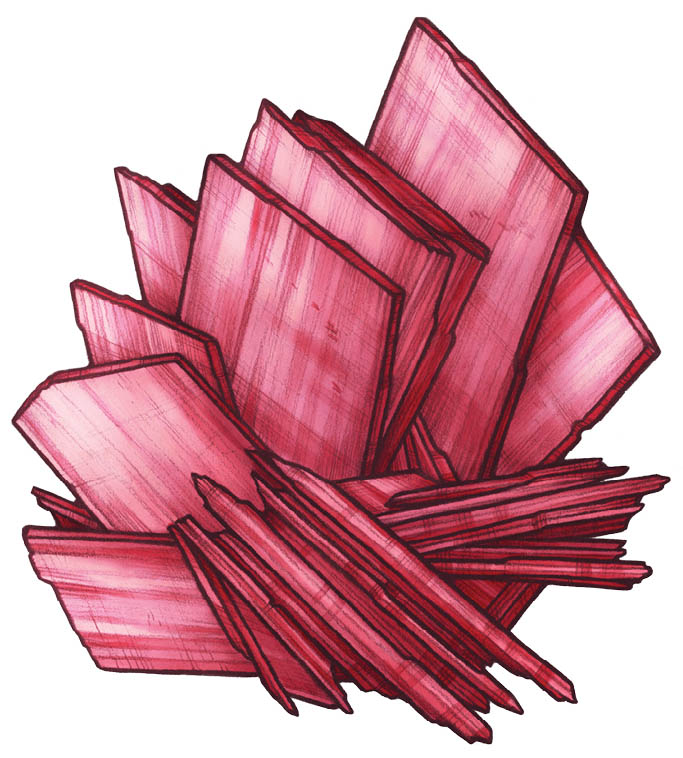 Rhodonite mineral artwork