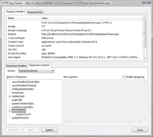 Anatomy of a partial rendering response