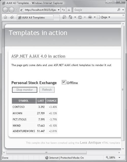 ASP.NET AJAX 4.0 templates in action