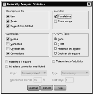 Fig. 3.2. Reliability analysis: Statistics.