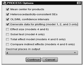 Fig. 7.4. PROCESS Options.