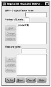 Fig. 10.3. Repeated measures GLM define factor(s).