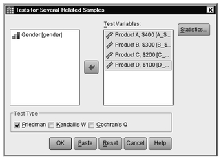 Fig. 10.7. Tests for several related samples.