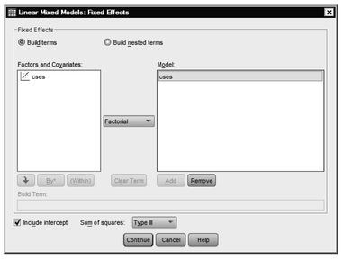 Fig. 12.19. Linear mixed models: Fixed effects.