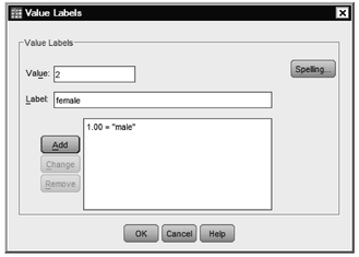 Fig. A.9. Value labels window.