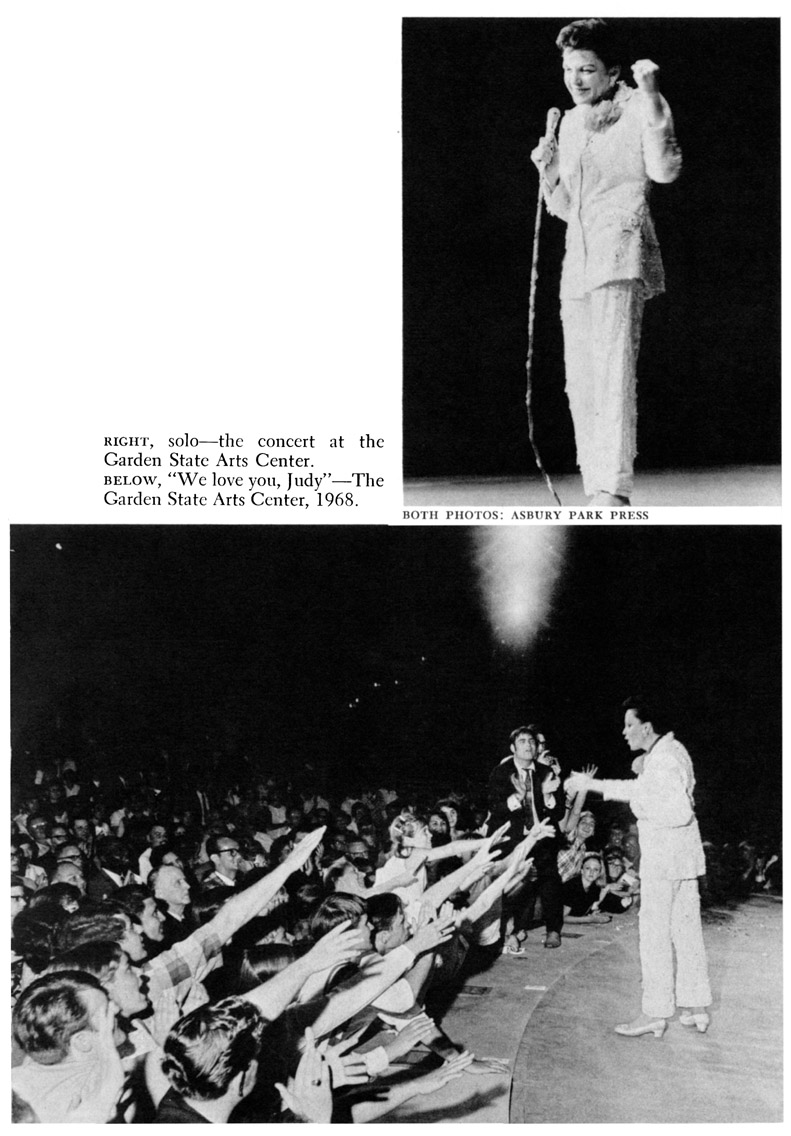 RIGHT, solo-the concert at the Garden State Arts Center. BELOW, “We love you, Judy”-The Garden State Arts Center, 1968. BOTH PHOTOS: ASBURY PARK PRESS