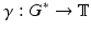 
$$\gamma: G^{{\ast}}\rightarrow \mathbb{T}$$
