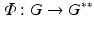 
$$\varPhi: G \rightarrow G^{{\ast}{\ast}}$$
