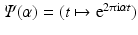 
$$\varPsi (\alpha ) = (t\mapsto \mathrm{e}^{2\uppi \mathrm{i}\alpha t})$$
