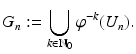 
$$\displaystyle{G_{n}:=\bigcup _{k\in \mathbb{N}_{0}}\varphi ^{-k}(U_{ n}).}$$
