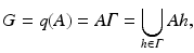 
$$\displaystyle{G = q(A) = A\varGamma =\bigcup _{h\in \varGamma }Ah,}$$
