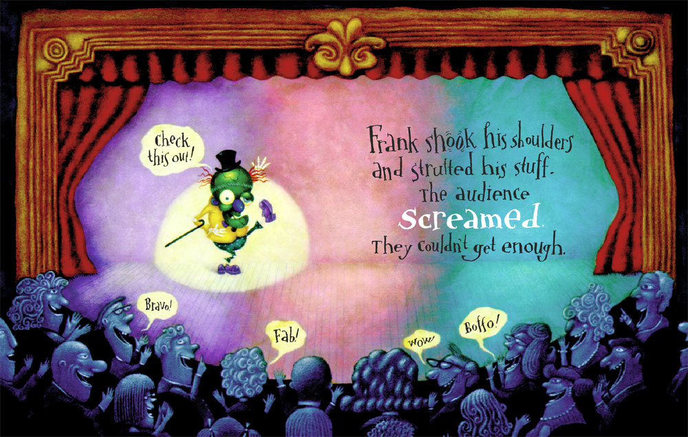 check this out! Brava! Fab! wow Boffo! Frank shook his shoulders and strulted his stuff. The audrence Screamed. They Couldn’t get enough.