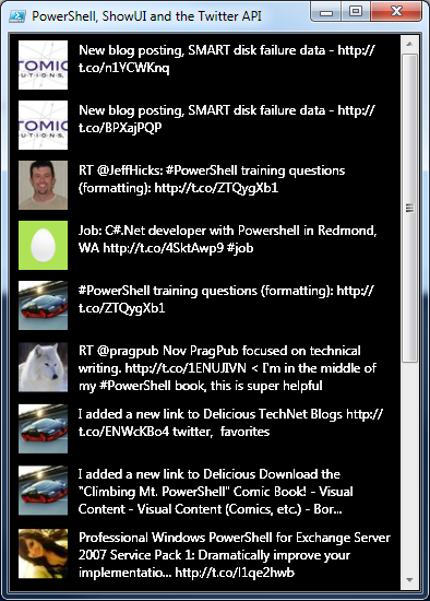 PowerShell, ShowUI, and the Twitter API