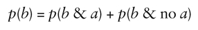 p(b) = p(b & a) + p(b & no a)