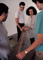 Mona Hatoum and staff in her ArtPace...