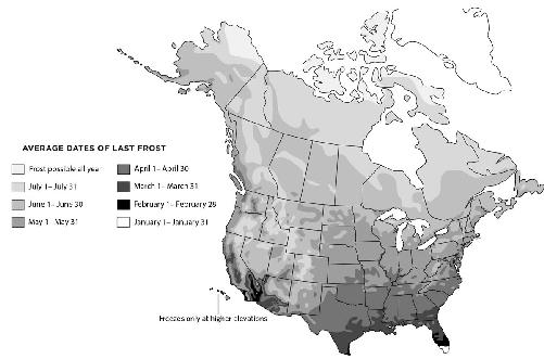 Average Dates Of Last Frost