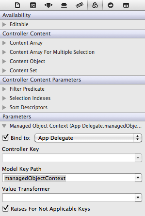 Array controller bindings property set