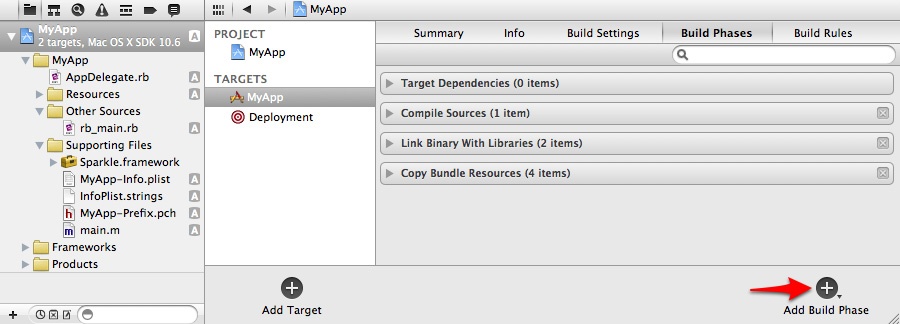 Adding a new build phase