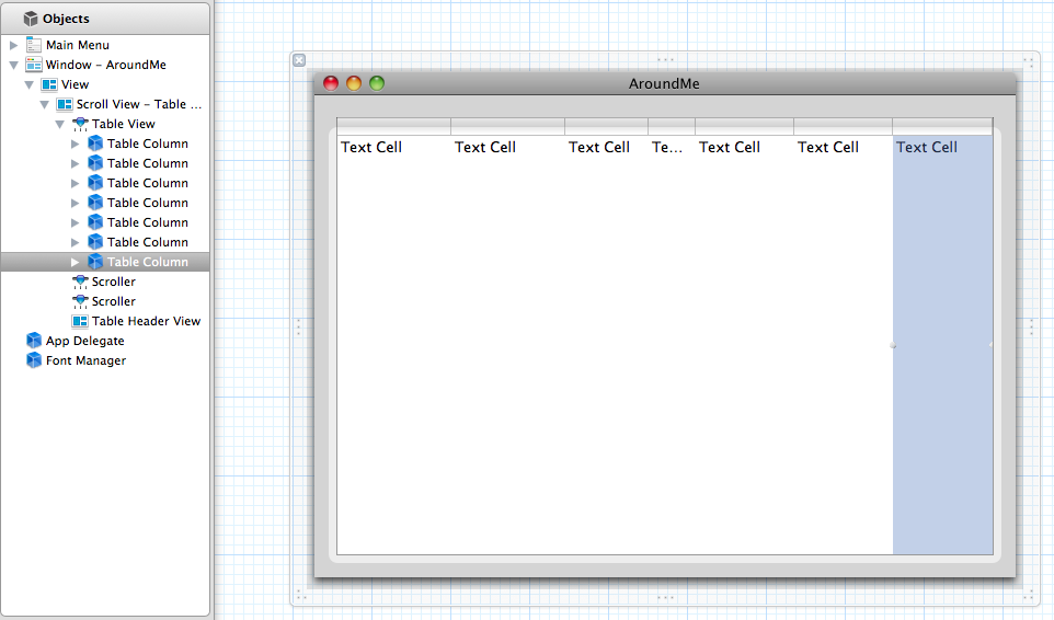 Seven table columns added