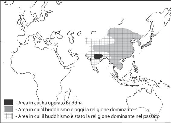 Mappa 5. La diffusione del buddhismo.