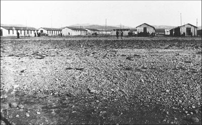 Barracks within the enclosure of Camp Rivesaltes, circa 1941. Today the flat sandy...