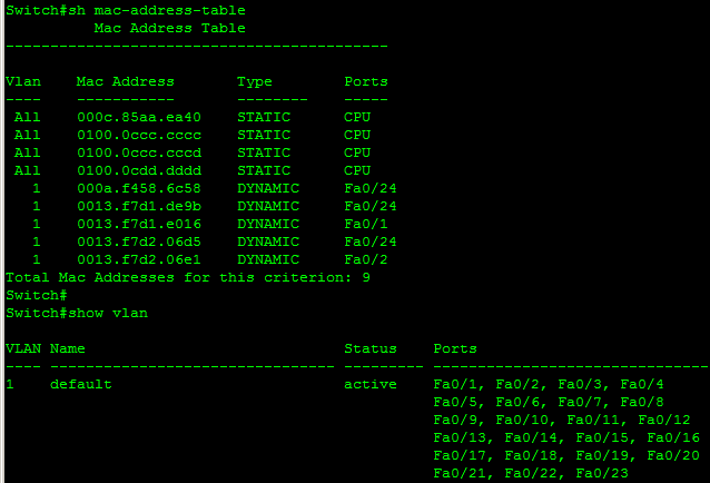 Switch SAT and VLAN output