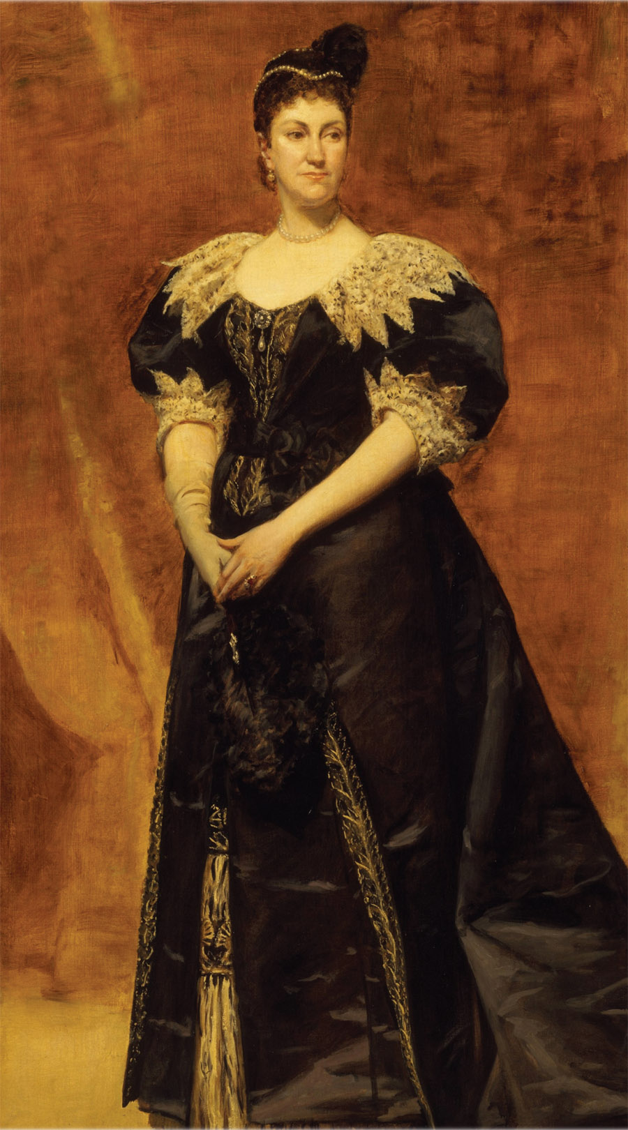 This portrait of Caroline Astor by the French painter Carolus-Duran shows the confidence of a wealthy woman who was the social arbiter of New York society after the Civil War. Known simply as “Mrs. Astor,” she codified appropriate behavior and worked to integrate the traditional Knickerbocker society with wealthy arrivistes who represented “new money.” As a result, many ladies who would befriend Addison Mizner became acceptable in polite society