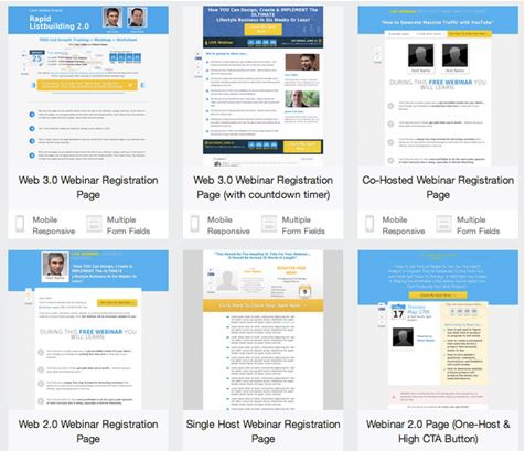 LeadPages has a variety of templates to choose from that are designed specifically to promote webinars