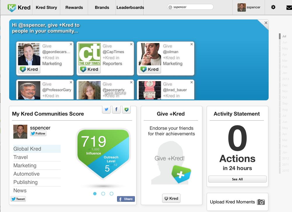 Kred shows you the most powerful influencers among those you’re following on social media