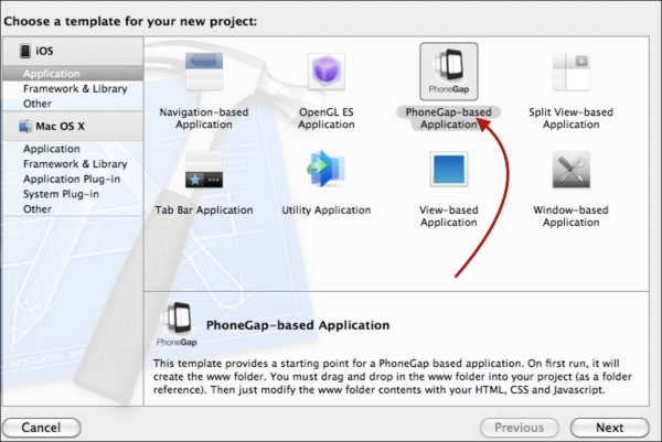 An Xcode project with PhoneGap, HTML5, and Swift