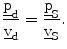 $$\frac{\underline{\mathrm{p}}_{\mathrm{d}}}{\underline{\mathrm{v}}_{\mathrm{d}}}=\frac{\underline{\mathrm{p}}_{\mathrm{S}}}{\underline{\mathrm{v}}_{\mathrm{S}}}.$$