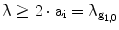 $$\uplambda\geq 2\cdot\mathrm{a}_{\mathrm{i}}=\uplambda_{\mathrm{g}_{1{,}0}}$$