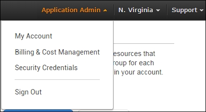 The AWS management console