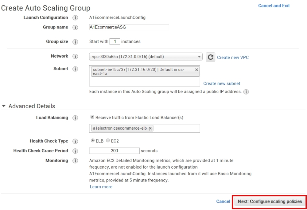 Creating an auto scaling group