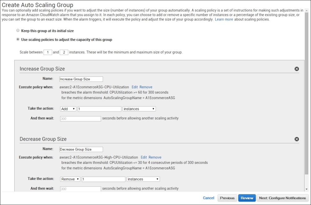 Creating an auto scaling group