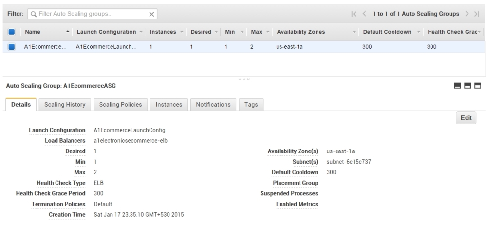 Creating an auto scaling group