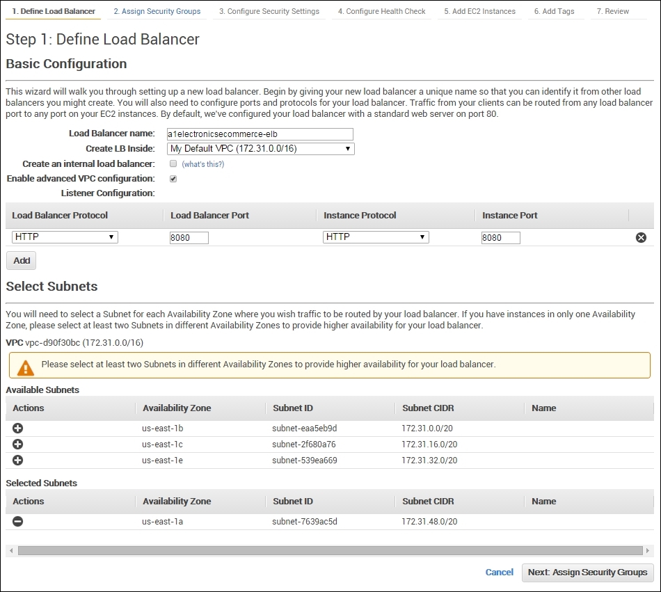 Creating Elastic Load Balancer