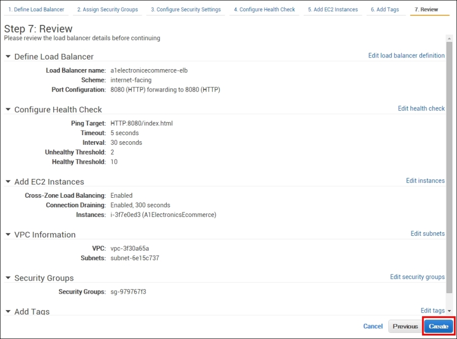 Creating Elastic Load Balancer