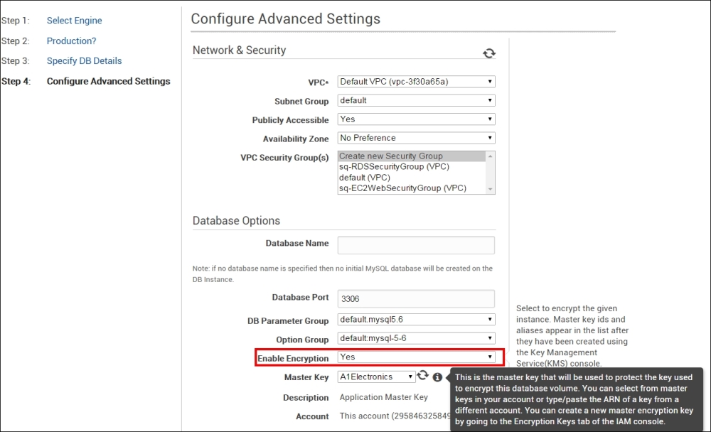 Secure data on RDS