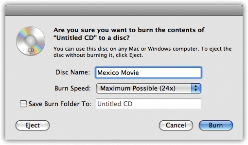 You have one last chance to change your mind before you burn the disc. If everything’s a go, then click Burn.