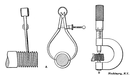 Testing Diameter of Thread with Calipers and Micrometer