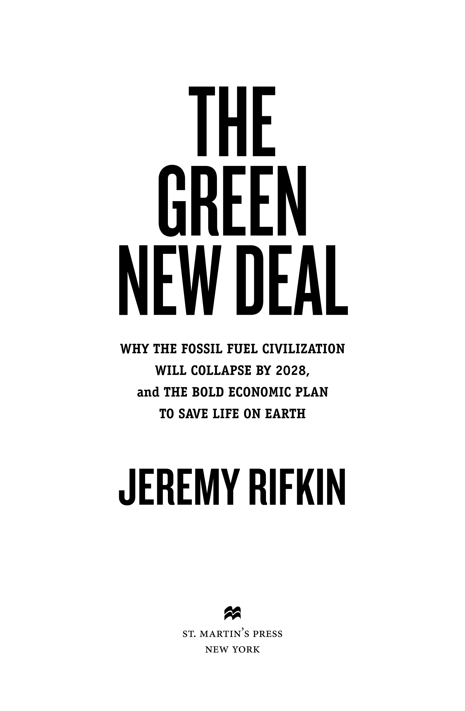 The Green New Deal by Jeremy Rifkin