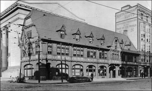 Hansa Haus in Baltimore on the corner of Charles and German Streets.