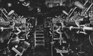 The engine room, looking forward into the passageway that passed through the no. 2 hold. Jørn Jensen collection