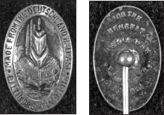 Interboro also produced a much smaller stick pin and a lapel pin using the same design as the full-size pendant.